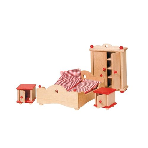 Goki Doll Furniture Bedroom (4 Piece), 13.5cm