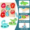 Wooden Puzzles for Toddlers 1-3 2-4, Montessori Dinosaur Toys for 1 2 3 Year Old Boy Girl Christmas Birthday Gifts, Dinosaur Match Eggs Peg Puzzles Preschool Learning Toys for Toddlers Age 1-2