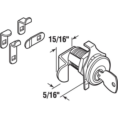 Prime-Line S 4573 Mailbox Lock – Replacement, Multipurpose Mailbox Lock for Several Brands – NA-14 Keyway, Opens Counter-Clockwise with 90º Rotation, Nickel Finish (1 Set)