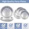98 Pieces Silver Happy Birthday Decorations for 24 Guests Diamonds Silver Glitter Birthday Party Plates and Napkins Tablecloths Silver Birthday Tableware Set Baby Shower Wedding Party Favors