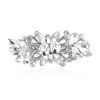 EVER FAITH Women's Austrian Crystal Wedding Art Deco Leaf Barrette Hair Clip Clear Silver-Tone