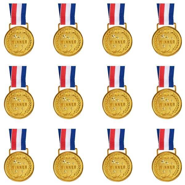 LZHZH 12 Pieces Gold Award Medals-Winner Medals Gold Prizes for Sports, Competitions, Party, Spelling Bees, Olympic Style, 2 Inches