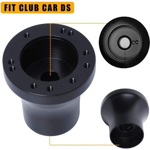 Club Car DS Golf Cart Steering Wheel Adapter Golf Steering Wheel Adapter for Club Car DS Golf Cart Mounting Adapter(Black)