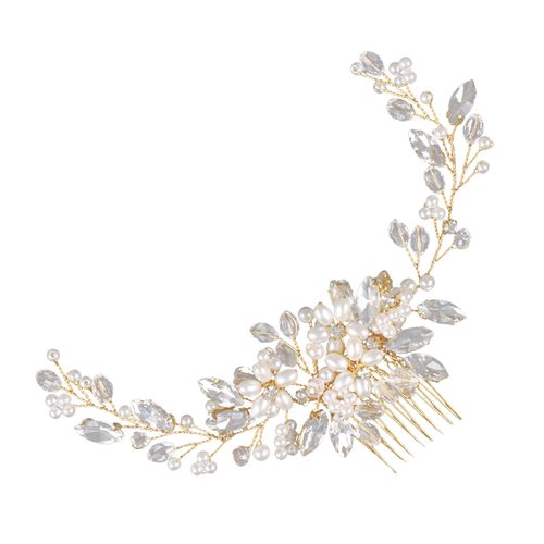 Bride Wedding Hair Comb Elegant Bendable Hair Vine Comb Bridal for Wedding Hair Accessories(Gold)