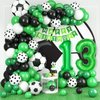 13th Birthday Soccer Balloons Arch,13th Soccer Garland Kit with Green Number 13 Balloon Football Balloons Soccer Mylar Foil Balloons for Boys Kids 13th Birthday Soccer Theme Party Decorations