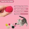 POSAPET Cat Toy Balls Soft Pom Pom Balls for Kittens Plush Toy Interactive Cat Pompom Toys for Indoor Cats Playing Balls for Craft DIY Decorations (1.6inches 20pcs)