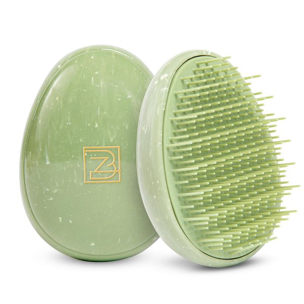 B to Z Edit Travel Brush - Mini Hair Brush for Women Teens Kids - Scalp Massager Hair Care - Small Portable Brush - Thick, Curly, Straight - Compact Detangler - Purse Essentials - Stocking Stuffers