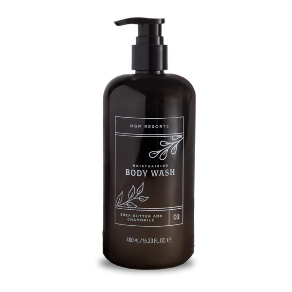 MGM Resorts Body Wash - Shea Butter & Chamomile - Scent of Fig, Cranberry & Bergamot - Hotel Body Wash - 16.23 oz