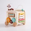 Wooden Activity Cube 8-in-1 Montessori Toys | Multifunctional Early Educational Learning Toys | Activity Cube for Baby Shape Sorter Xylophone Animal Travel Bus Toys Boy Girl Birthday Gift（Beige Bus）