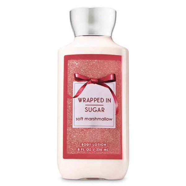 Bath and Body Works Wrapped In Sugar Shea Vitamin E Lotion Original Tall Slender Bottle 8 Ounce
