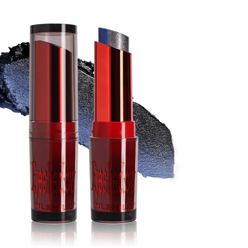 Easilydays Blue Grey Metallic Diamond Glitter Lipstick, Dual Color Gradient Matte Lipstick Longlasting Waterproof Shimmer Sparkling High Pigment Tinted Lip Gloss for Halloween Lip Makeup, 01#