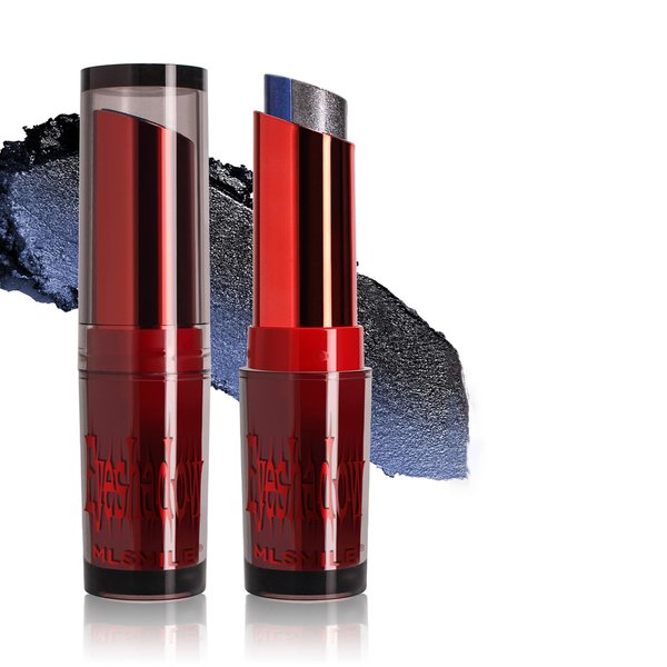 Easilydays Blue Grey Metallic Diamond Glitter Lipstick, Dual Color Gradient Matte Lipstick Longlasting Waterproof Shimmer Sparkling High Pigment Tinted Lip Gloss for Halloween Lip Makeup, 01#