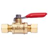 Litorange 1 Pack Lead-Free Brass Mini Ball Valve Shut Off Switch, 1/4 inch Compression by 1/4 Compression Fitting