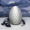 3D Printed Cherry Blossom Dragon with Dragon Egg, 12" Articulated Black and White Cherry Blossom Dragon, Executive Desk Toys,Fidget Autism/ADHD Toy D019-WHT