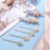 Isslly 6PCS Seashell Hair Clips, Starfish Shell Hair Pins, Pearl Shell Hair Accessories, Colorful Hair Barrettes Hairpins for Women, Girls