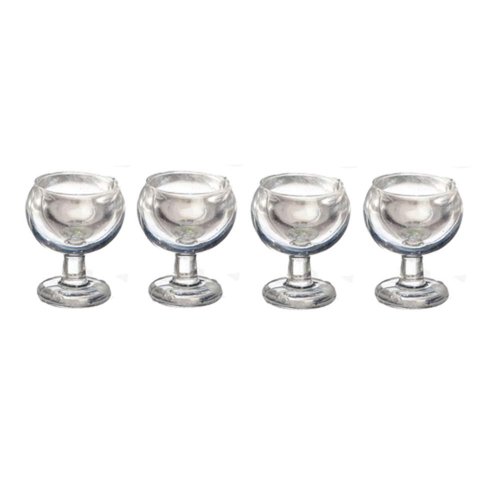 Melody Jane Dolls Houses House Miniature 1:24 Scale Dining Room Accessory 4 Wine Glasses