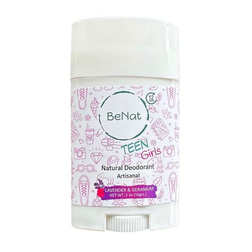BeNat All Natural Deodorant For Teen Girls 100% Natural Aluminum-Free Carcinogen Free Kids Deodorant For Girls Clinically Proven To Be Safe For Children and Teenagers