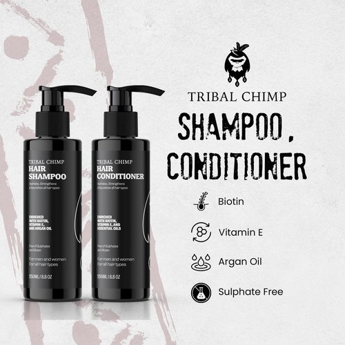 Hair Care Kit, Shampoo (250ml) + Hair Conditioner (250ml), Moisturizing Shampoo and Conditioner Set - Tribal Chimp