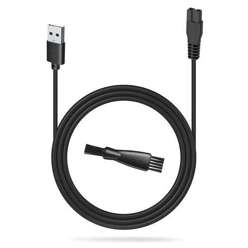 MANSPOT Trimmer Charger, 5V USB Charging Cable for MANSPOT Groin Hair Trimmer, uijino Replacement Charging Line for Electric Ball Trimmer Shaver Groomer with Cleaning Brush, 3.3ft Power Cord