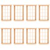 DOITOOL 8PCS Dollhouse Windows 1: 12 Scale Miniature Dollhouse Furniture Window Frame Model Dollhouse Furniture DIY Dollhouse Bedroom Accessories, 2.5 x 4.3inch