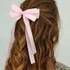 Atoden Pink Hair Bows for Women Girls 4 Pcs Silky Satin Hair Ribbons Oversized Long Tail Bow Hair Clips Hair Barrettes Alligator Metal Clips Big Bowknot Cute Hair Accessories Gifts