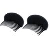 Ericotry 2Pcs 3.3inch Charming Bump It Up Volume Inserts Sponge Foam Hair Comb Do Beehive Hair Stick Bun Maker Tool Hair Base Styling Accessories Hair Increasing Tool (Black)