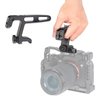 FocusFoto Mini Top Handle with two 1/4"-20 Screws Thread Lock Mount for Lightweight Vlogging Cameras, Camera Cage Rig, Top/Side Hand Grip with Cold Shoe& 1/4"-20 & 3/8"-16 Locating Holes for Arri Type