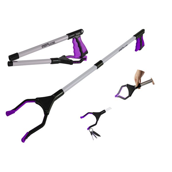 32 inch FDA Registered GrabRunner Folding Reacher Grabber Tool with Magnet(Purple)