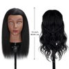 100% Mannequin Head Human Hair, 16" Human Hair Manikin Head Cosmetology Doll Head for Hairdresser Practice Braiding with Free Clamp Holder and Tools(16 Inch)