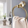 WINCASE Crystal Towel Ring, Gold Towel Holders for Bathrooms, Round Hand Towel Rack Wall Mounted Decorative