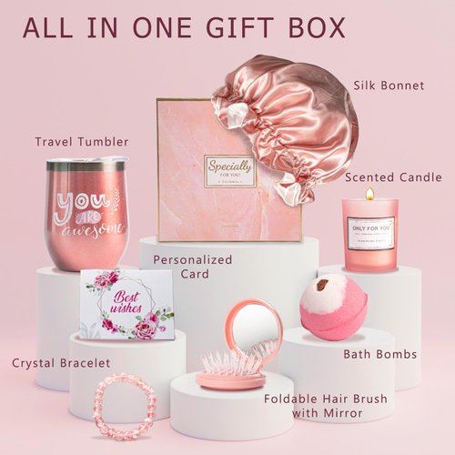 Back To School Gifts for Teachers, Birthday Gift Basket for Women, Sending Gift Baskets, Self Care Spa Gift Set for Women Her Mom Best Friends Sister, Thank You Gifts with Thank You Card for Coworker