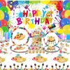 Art Birthday Party Supplies, Paint Party Supplies - Plates, Cups, Napkins, Forks, Knives, Spoons, Straw, Tablecloth, HAPPY BIRTHDAY Backdrop, Cake Topper, Balloon for Painting Party - 20 Guests