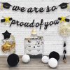Graduation Party Decorations 2024 - Black We are So Proud of You Banner for Graduation Decorations Class of 2024, Congratulations Banner, Graduation Cap Decorations, Graduation Party Supplies