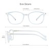 VisionGlobal Blue Light Blocking Glasses for Women, Anti Eyestrain, Computer Reading, TV Glasses, Stylish Square Frame, Anti Glare (Clear, No Magnification)