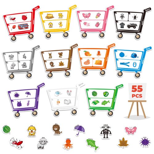 Magnetic Color Sorting Set, Color Sorting Magnets for Toddlers Alphabet Games Learning ABC Letter Recognition Color and Shape Matching Game, Preschool Learning Activity Fridge Magnets for Toddlers