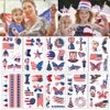 GeRRiT Independence Day Temporary Tattoos American Flag Stickers Red White Blue Tattoo Stickers 4th of July Stickers for Face Arm Decoration Patriotic Tattoos Party Supplies, 10 Sheets