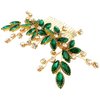 BETITETO Crystal Flower Hair Comb Bridal Wedding Rhinestone Hair Pin Piece for Women Girls (Green)