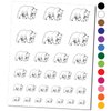 Curious Grizzly Bear Temporary Tattoo Water Resistant Fake Body Art Set Collection - Black (One Sheet)