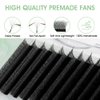 NATUHANA Eyelash Extensions 0.07 L Curl 8-14mm W Shaped Clover Classic Easy Fan Permanent Volume Lash Extensions Automatic Blooming Flower Lash,Professional Supplies for Lash Techs(5D,0.07-L,8-14 Mix)