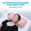 Toymay Comfortable Eyelash Extension Neck Pillow,Memory Foam Neck Contour Pillow for Sleeping Support,Beauty Salon Lash Grafting Pillow,Removable Pink Velvet Cervical Pillow