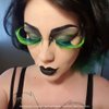 HALLOWEEN Pride Rainbow colorful parade false eyelashes (Green 2-Tone)