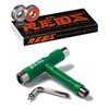 Bones Reds Bearings with CCS Skateboard Tool (Bones Reds W/Green CCS Skate Tool)