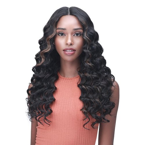 BOBBI BOSS Bobbi Boss 5 HD Lace Front Long Wavy Wigs for Women - MLF539 ILISHA, Soft Curly Synthetic Hair Wigs with Baby Hair, Natural Looking High Heat Resistant wigs (TT1B/3027)
