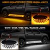 OPPBUY 2PCS 70 Inch LED Running Board Light 12V LED Side Marker Light with Sequential Amber Turn Signal Light &White Courtesy Light,216 LEDs Running Board Strip Light for Trucks Cars Vehicle