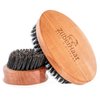 ZilberHaar - Men's Slanted Bristle Hair and Beard Brush - Natural Boar and Pearwood Military Style
