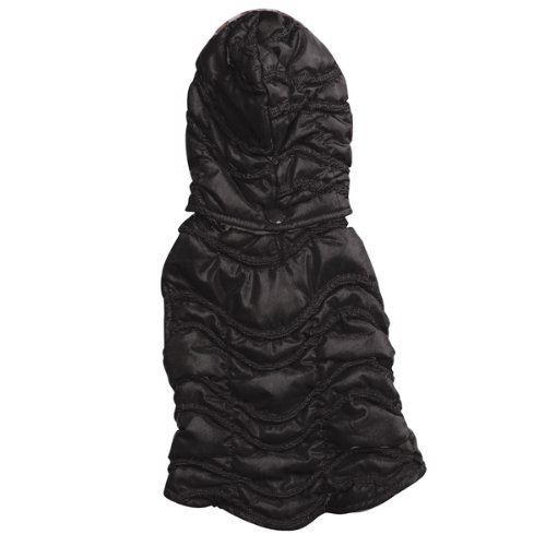 Zack & Zoey Polyester Gold Print Leopard Dog Vest, XX-Small, Black