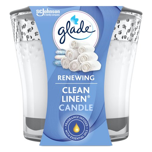 Glade Candle Jar, Air Freshener, Clean Linen, 3.4 Oz