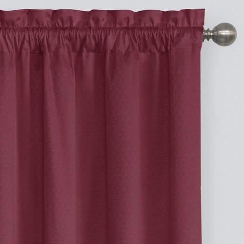 Eclipse Canova Blackout Thermaback Window Valance Curtains for Kitchen or Bathroom, 42" x 21", Burgundy