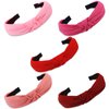 VELSCRUN 5 Pcs Headbands for Women Girls Pink Red Head Bands for Women's Hair Wide Fashion Boho Headbands Knot Turban Headband Hair Band Elastic Hair Accessories for Women Girls Gifts