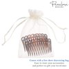 Parcelona French Swirl Set of 2 Celluloid Acetate Brown Tortoise Shell Side Hair Combs